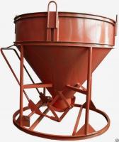 Бадья для подачи бетона БН-1.5П площадка,лоток