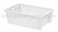 Ящик универсальный для овощей, фруктов и хлеба перфорированные стенки сплошное дно белый