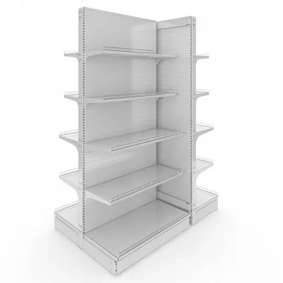 Стеллаж торговый торцевой с плинтусом и без заглушки (1550x1000x500) 5 полок